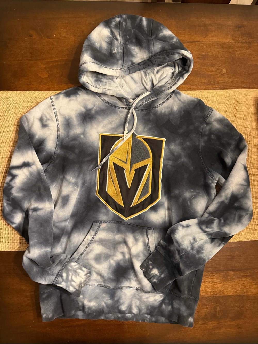 New Era Rare Tie-Dye Black & Gray Pullover Hoodie Vegas golden knights